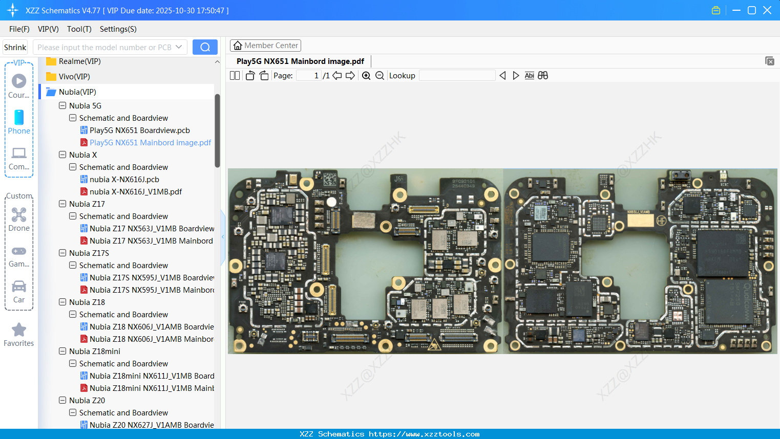 Nubia Play5G NX651 Mainbord Image